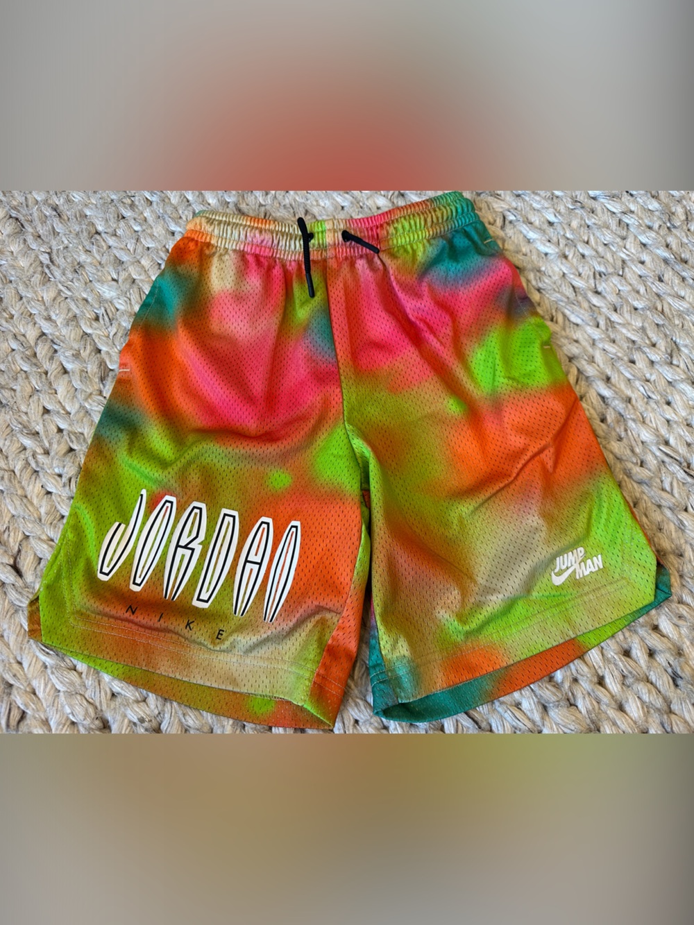 Nike Youth Jumpman Tie-Dye Shorts - Green, Orange, Pink, Blue
